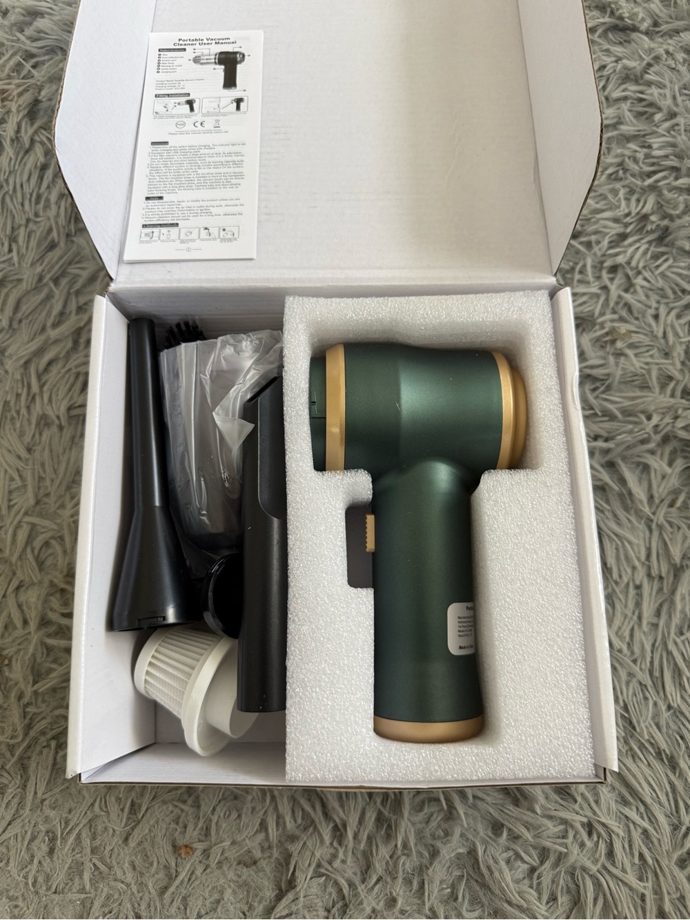 Portable Green & Gold Handheld Vacuum